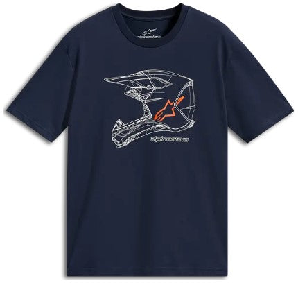 Тениска ALPINESTARS CSF MX HELMET NAVY