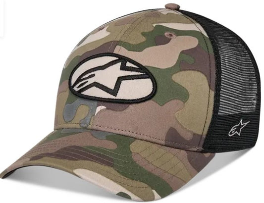 Шапка ALPINESTARS CRV BILL TRUCK OBLIQUE CAMO/BK