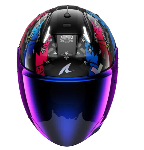 Каска за скутер SHARK SKWAL i3 JET HELLCAT Black / Blue