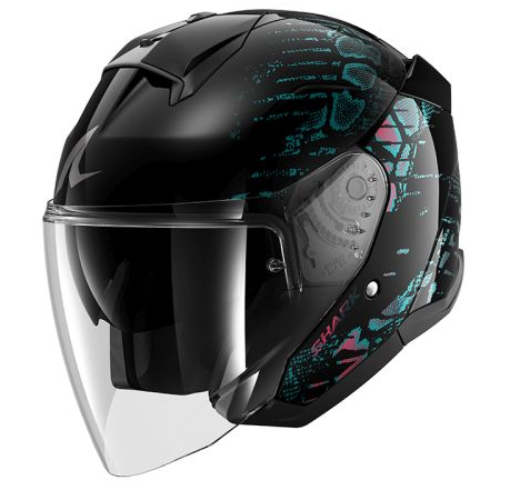 Каска за скутер SHARK SKWAL JET REPTAIA BLACK/BLUE