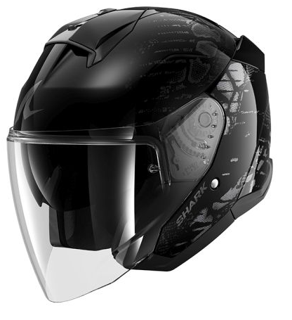 Каска за скутер SHARK SKWAL JET REPTAIA BLACK/GREY