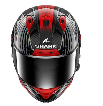 Каска SHARK AERON EDGY BLACK/RED/SILVER