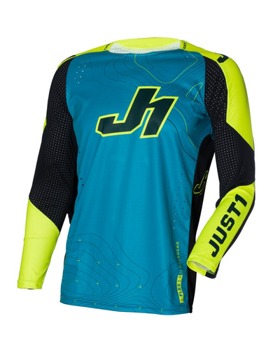Мотокрос джърси Just1 J-Flex 2.0 Frontier Teal Black/Yellow Fluo