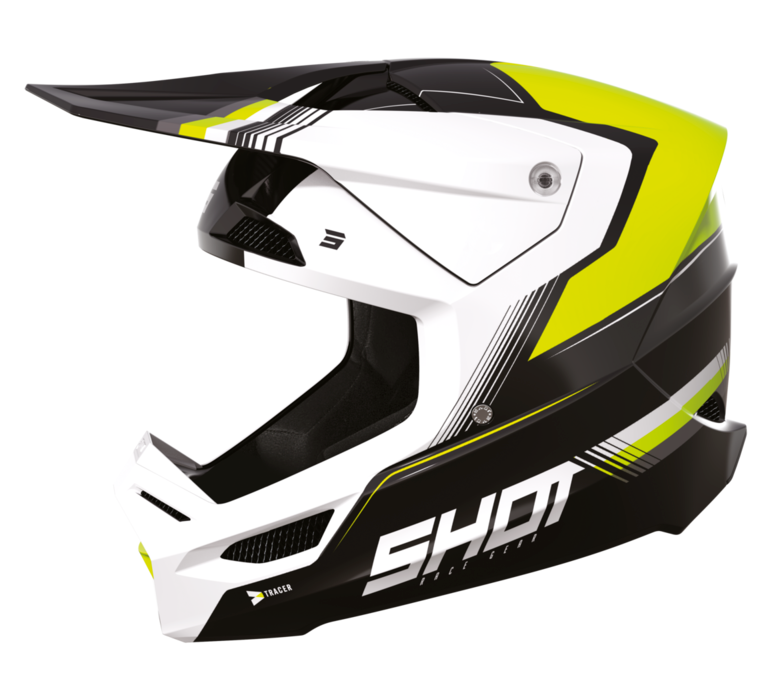 Детска мотокрос каска Shot Furious Tracer Neon Yellow Glossy