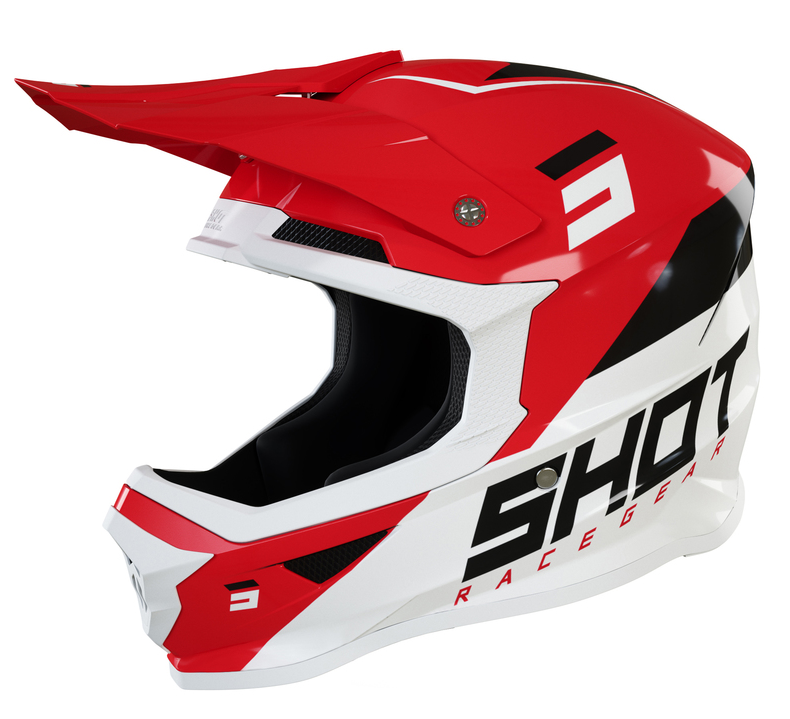 Мотокрос каска SHOT Furious Chase Red White Glossy