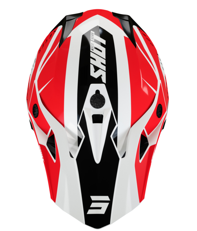 Мотокрос каска SHOT Pulse Revenge White Red Black Glossy