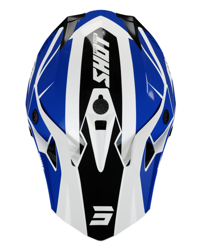 Мотокрос каска SHOT Pulse Revenge White Blue Black Glossy