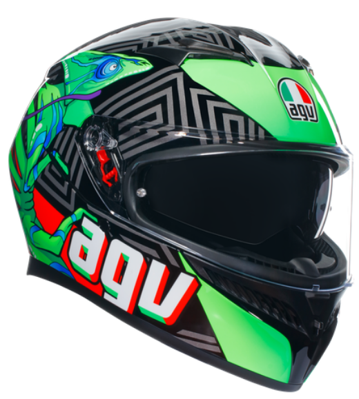 КАСКА AGV K3 - KAMALEON BLACK/RED/GREEN