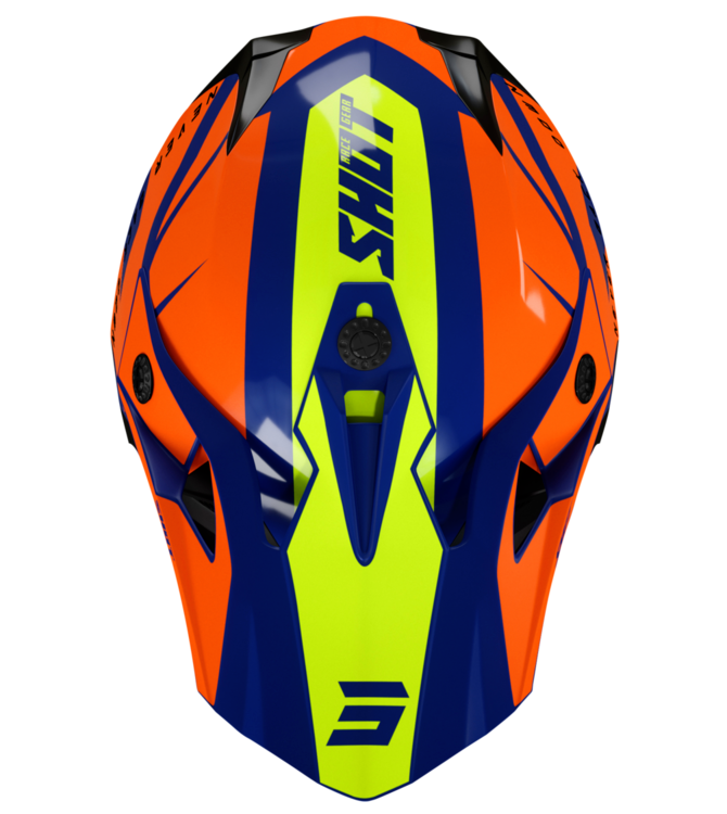 Мотокрос каска SHOT Pulse Revenge Navy Orange Neon Yellow Glossy