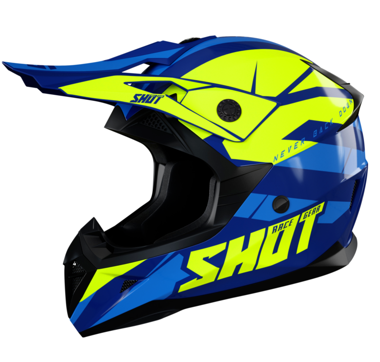 Мотокрос каска SHOT Pulse Revenge Navy Neon Yellow Blue Glossy