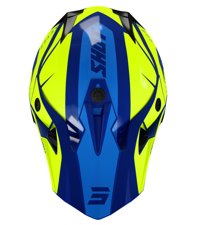 Мотокрос каска SHOT Pulse Revenge Navy Neon Yellow Blue Glossy