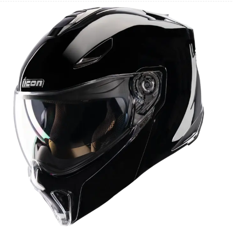 Отваряема каска ICON Threshold™ Solid Modular BLACK GLOSS