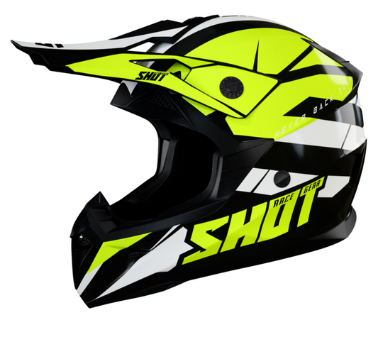 Мотокрос каска SHOT Pulse Revenge Black Neon Yellow White Glossy