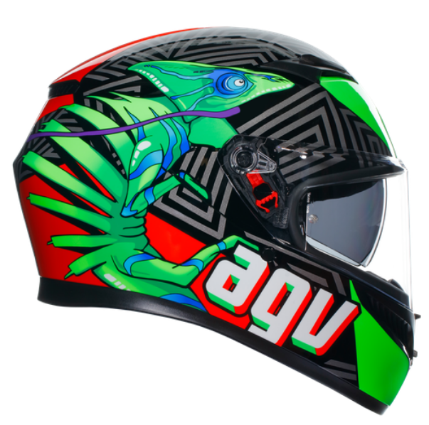 КАСКА AGV K3 - KAMALEON BLACK/RED/GREEN