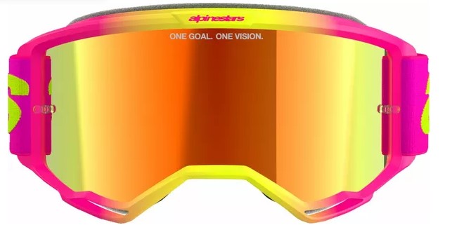 Мотокрос очила ALPINESTARS VISION 5 WORDMARK PNK/YLW MIRROR-RED