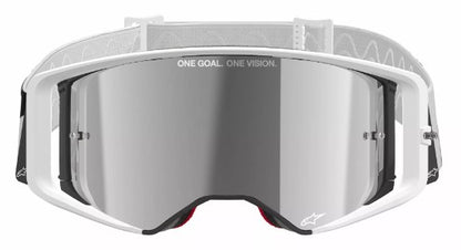 Мотокрос очила ALPINESTARS SUPERTECH CORP WHITE MIRROR-SILVER