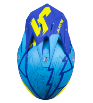 Mотокрос каска Just1 J-39 Poseidon Fluo Yellow/Blue