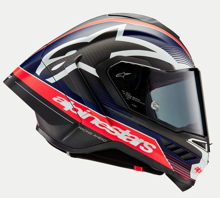 Каска ALPINESTARS Supertech R10 Team Black/Carb/Blå/White