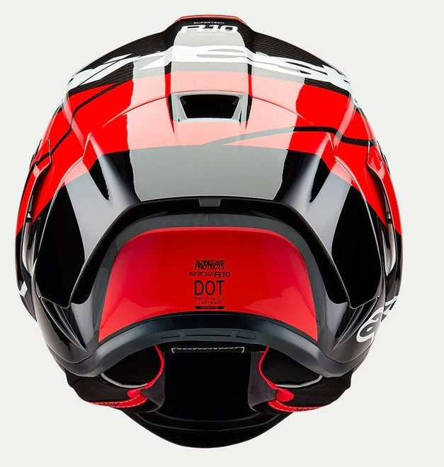 Каска ALPINESTARS Supertech R10 Team Black/Carb/Fluo Red/White