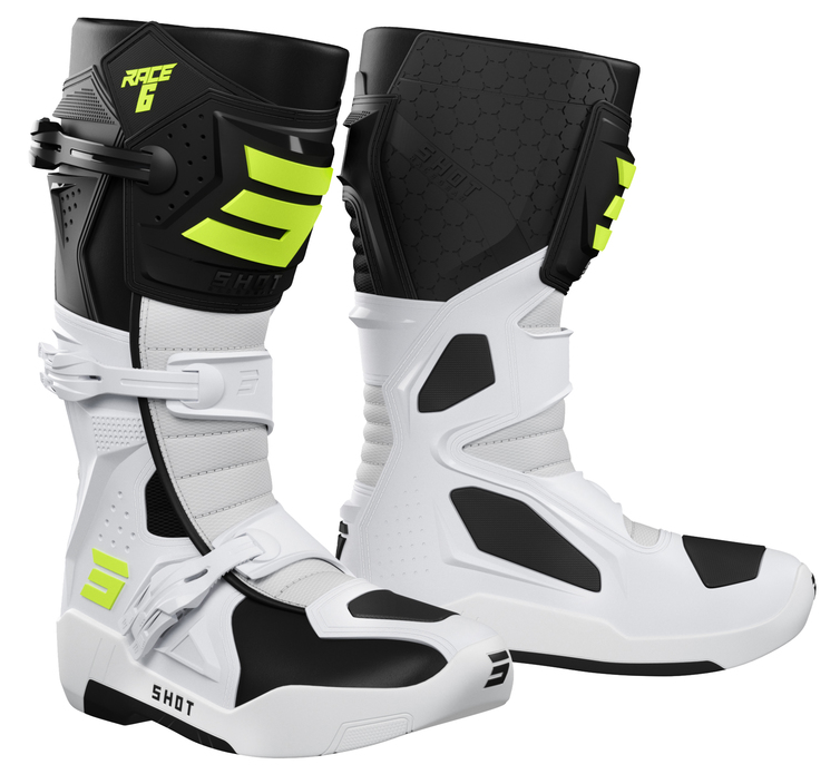 Ботуши SHOT Race 6 Black White Neon Yellow