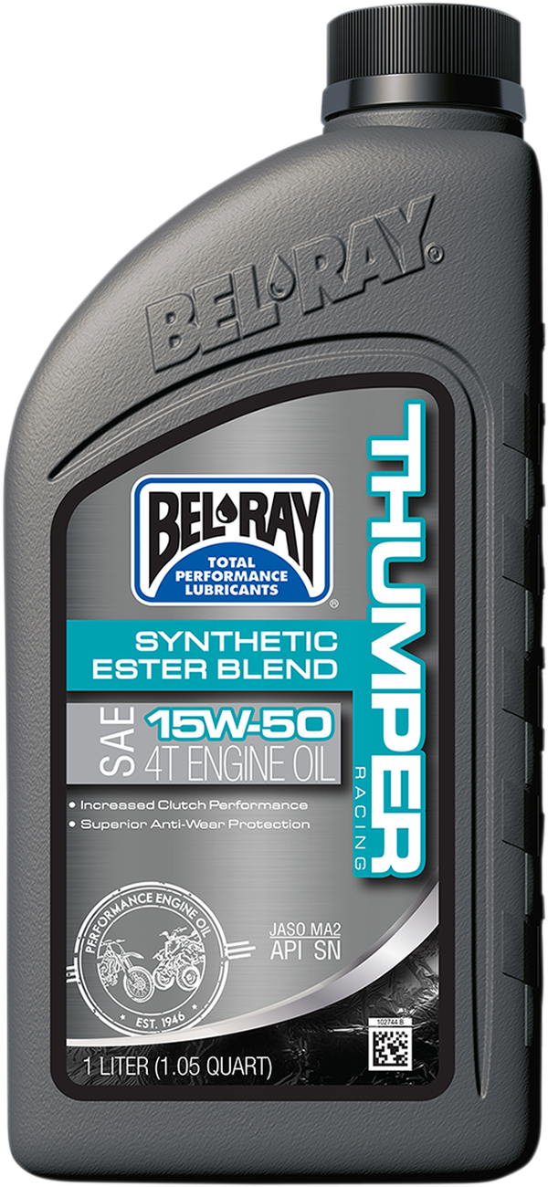 Масло BEL-RAY THUMPER RACING Synthetic Ester Blend T4 15W-50 1L