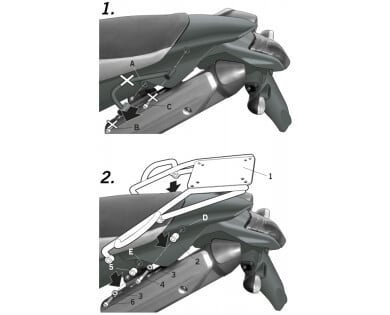 Монтажен комплект за куфари SHAD TOP MASTER YAMAHA XT 660 R/X '04/08