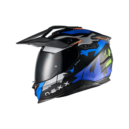 Адвенчър каска NEXX Y.TRAVL PRIMAL BLUE NEON MATT
