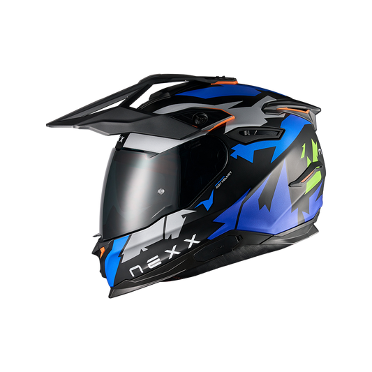 Адвенчър каска NEXX Y.TRAVL PRIMAL BLUE NEON MATT