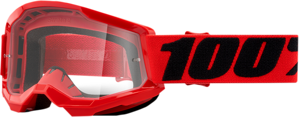 Детски мотокрос очила 100% STRATA2 RED CLEAR