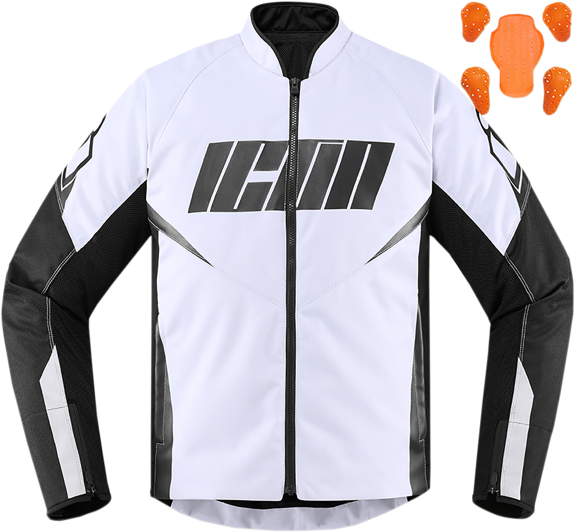 Текстилно мото яке ICON HOOLIGAN WHITE