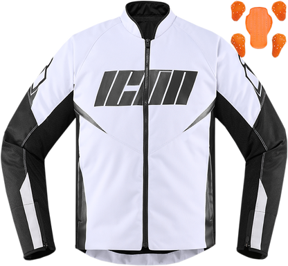 Текстилно мото яке ICON HOOLIGAN WHITE