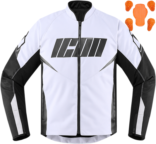 Текстилно мото яке ICON HOOLIGAN WHITE