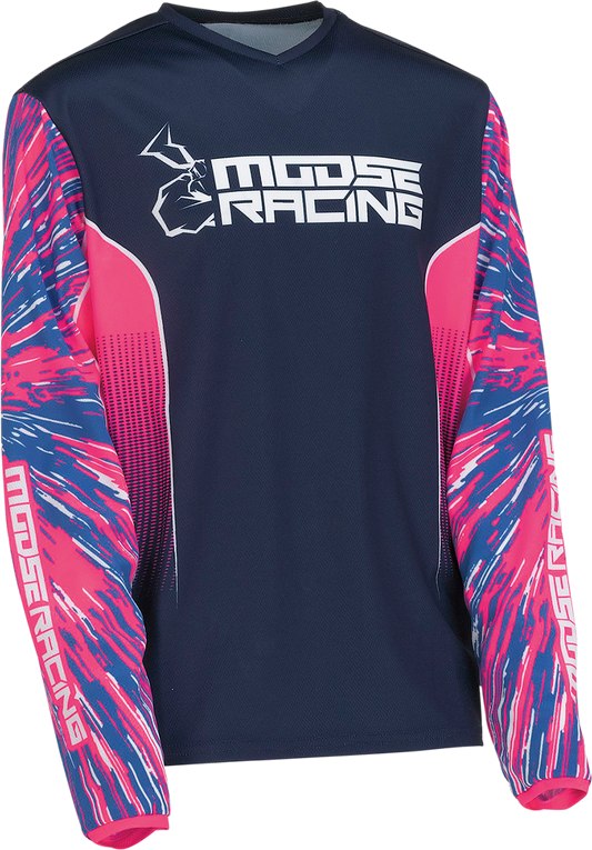 Детска блуза MOOSE RACING AGROID PINK/BLACK/BLUE