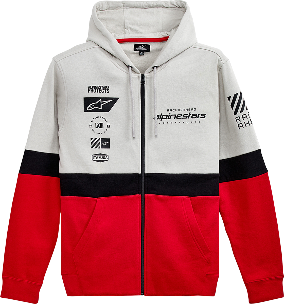 Мото суичър ALPINESTARS Position Zip Hoodie WHITE/RED/BLACK