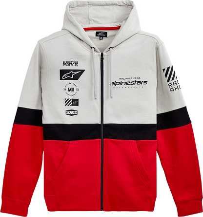 Мото суичър ALPINESTARS Position Zip Hoodie WHITE/RED/BLACK