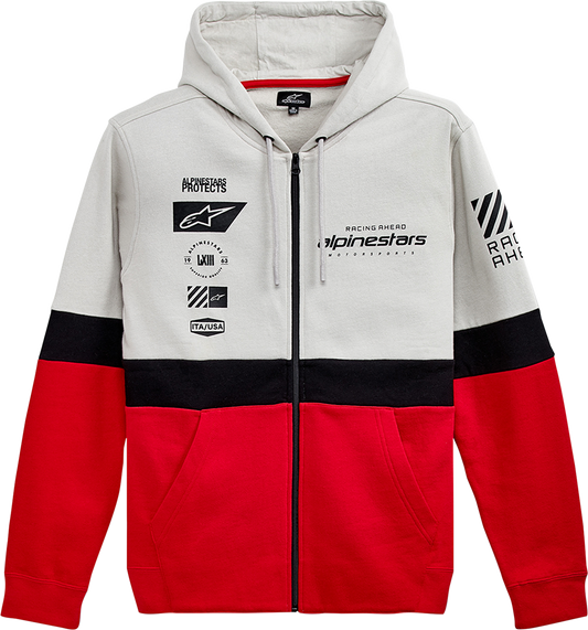 Мото суичър ALPINESTARS Position Zip Hoodie WHITE/RED/BLACK