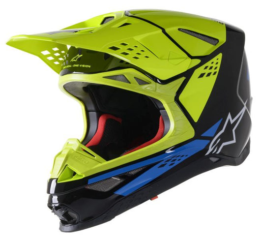 Мотокрос каска ALPINESTARS SM8 Factory BLACK/BLUE/FLUO YELLOW