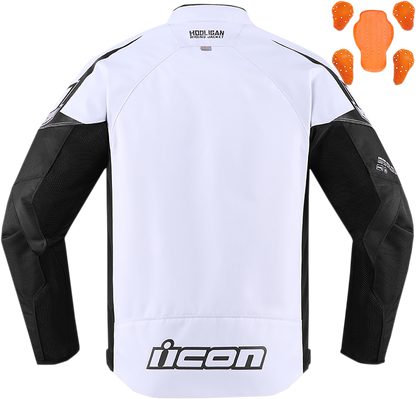Текстилно мото яке ICON HOOLIGAN WHITE