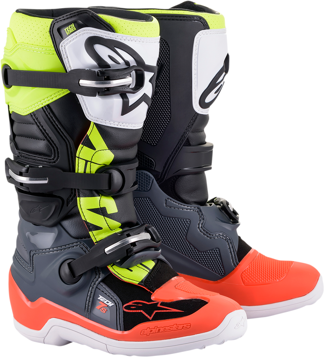 Детски мотокрос ботуши Alpinestars TECH Tech 7S BLACK/RED/YELLOW