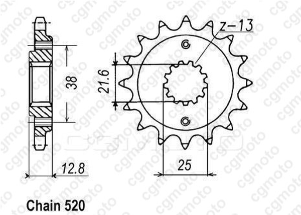 Комплект верига и пиньони REGINA KAWASAKI KLX650R 93-98