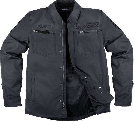 Текстилно мото яке ICON Upstate Canvas National BLACK