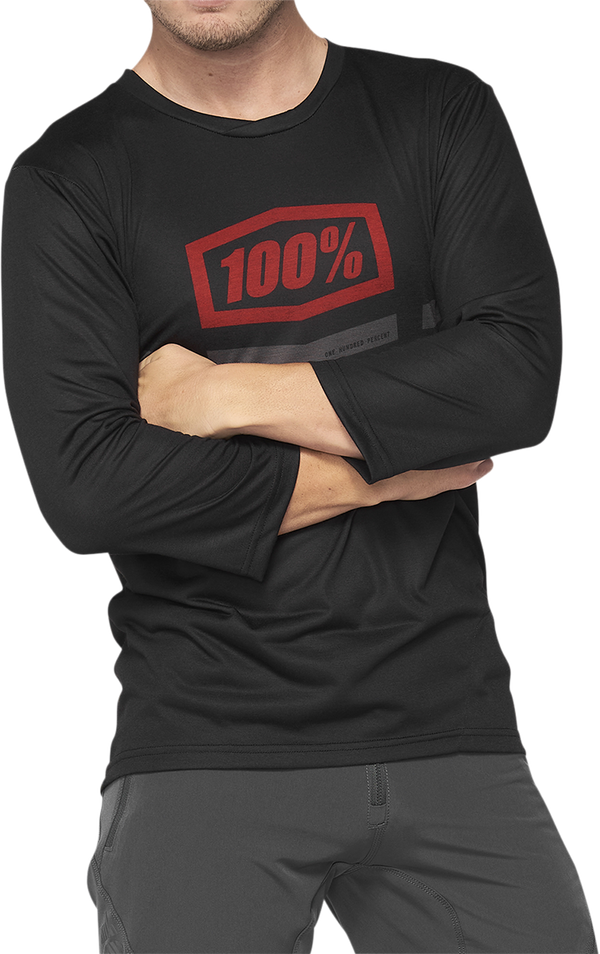 Вело джърси 100% AIRMATIC 3/4 SLEEVE BLACK/RED