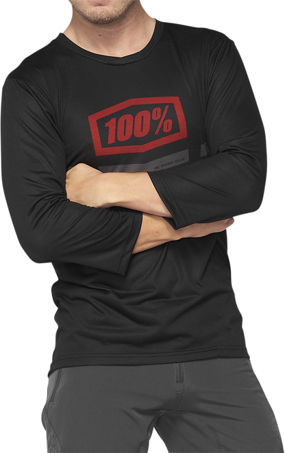 Вело джърси 100% AIRMATIC 3/4 SLEEVE BLACK/RED