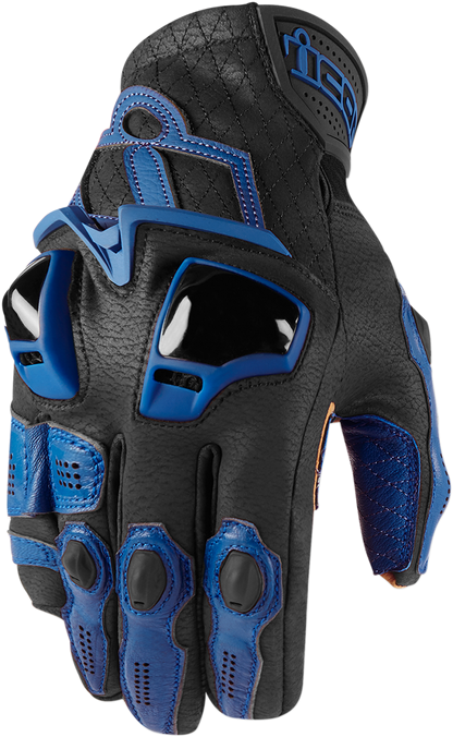 Кожени мото ръкавици ICON HYPERSPORT SHORT - BLUE