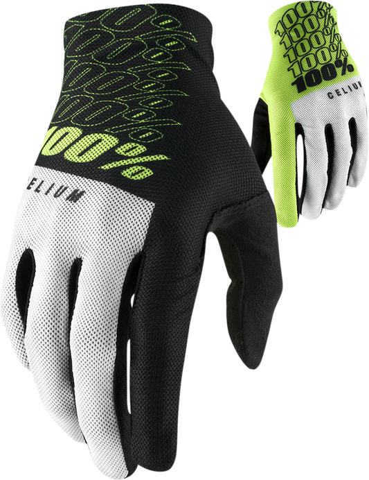 Мотокрос/вело ръкавици 100% CELIUM BLACK/WHITE/YELLOW FLUO