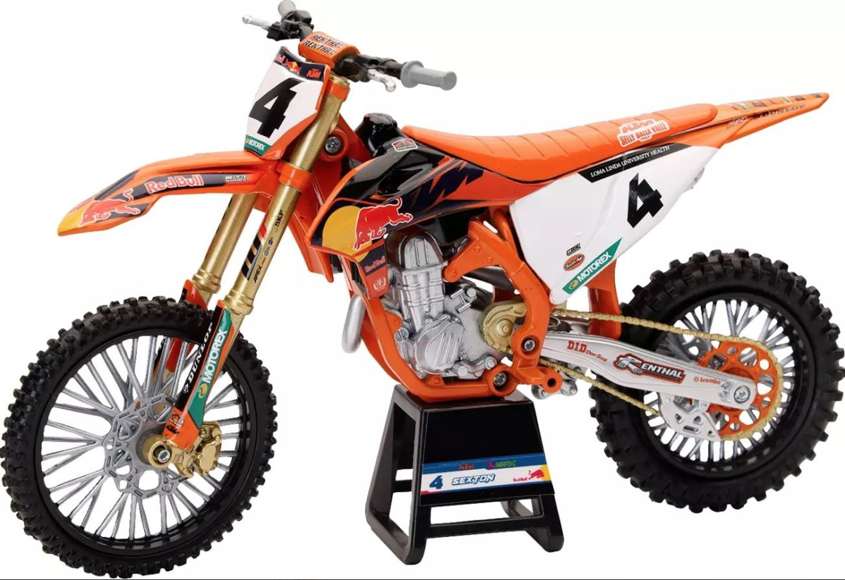 Мотоциклет играчка NEW-RAY KTM Red Bull 450 SX-F Chase Sexton (No 4) 1:12