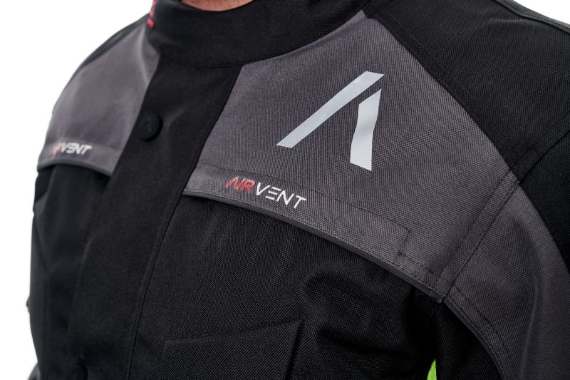 Текстилно мото яке ADRENALINE PYRAMID 2.0 BLACK/GREY/FLUO