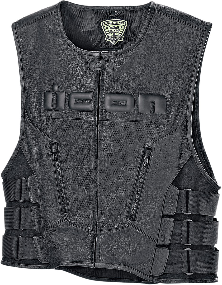 Кожен мото елек ICON VEST RED D3O
