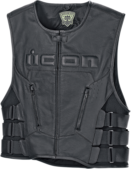 Кожен мото елек ICON VEST RED D3O
