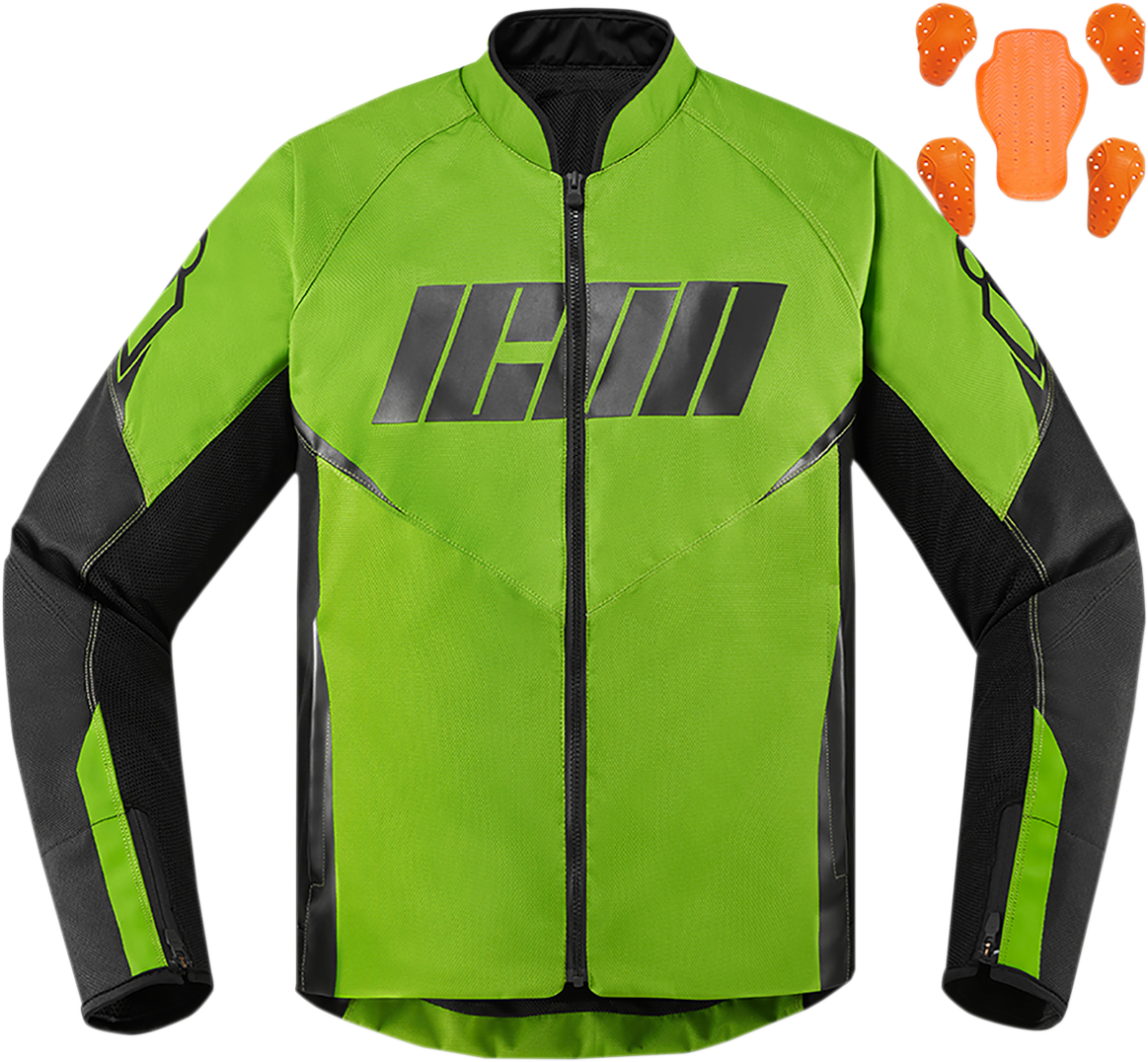 Текстилно мото яке ICON HOOLIGAN GREEN